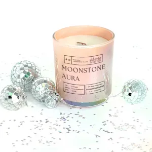 bejewled candle moonstone aura candle wood wick candle vegan coconut wax luxury smelling candle gift for fans taylor inspired