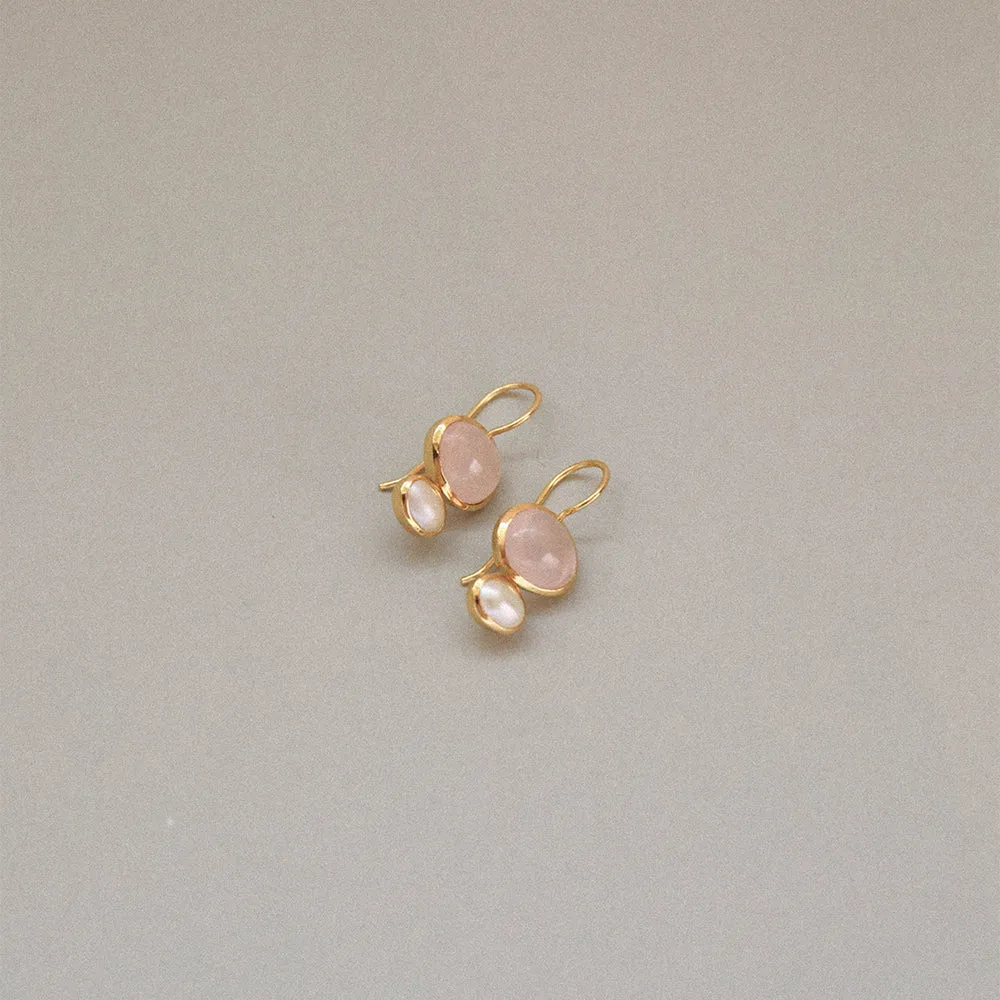 Bianc Cubism Rose Quartz Earring