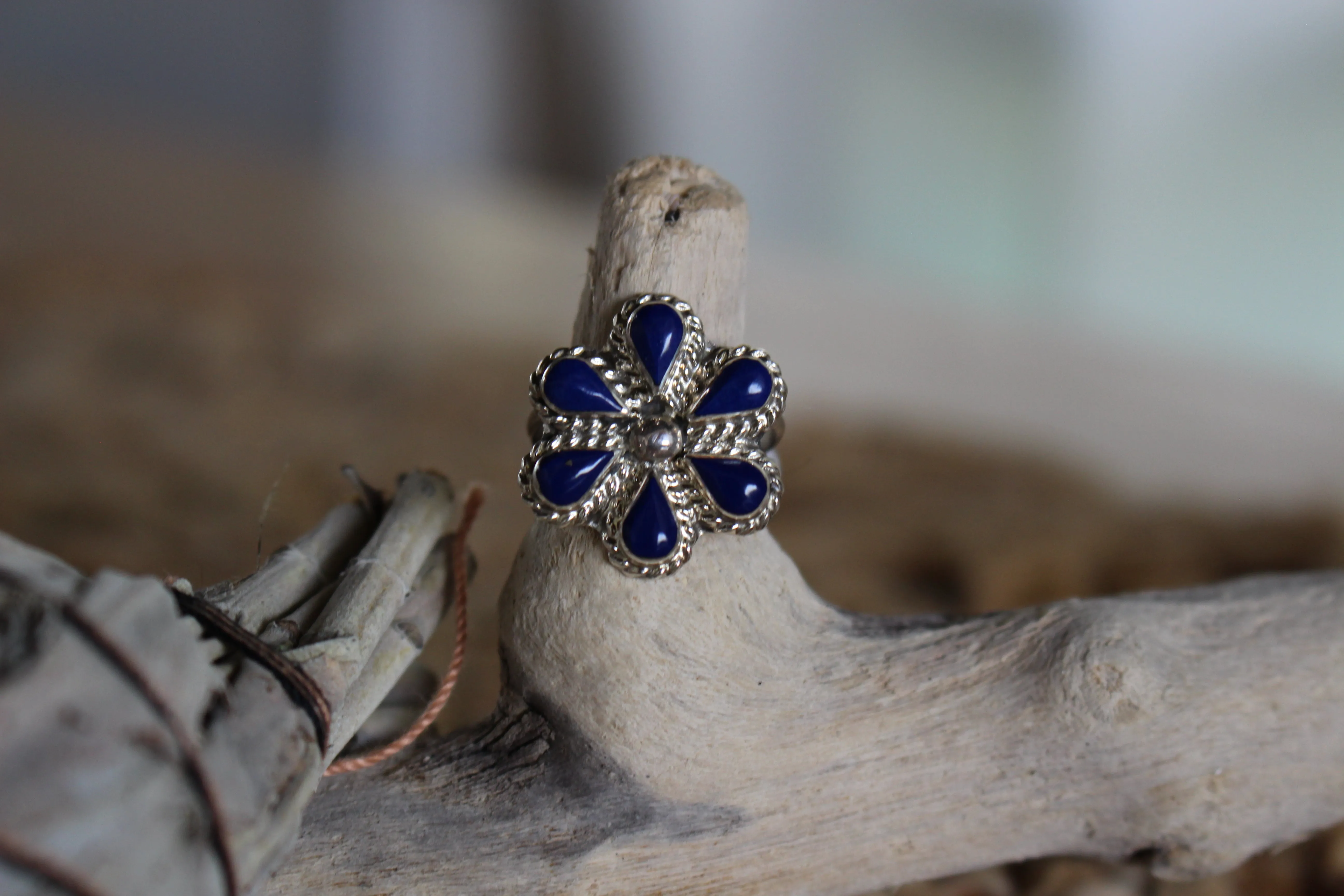Blue Lapis Blossom Ring