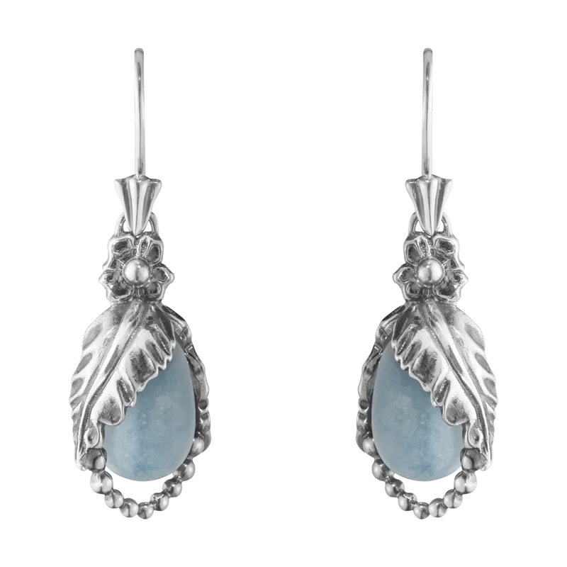Blue Quartz Heritage Earrings - Silver - 20001217