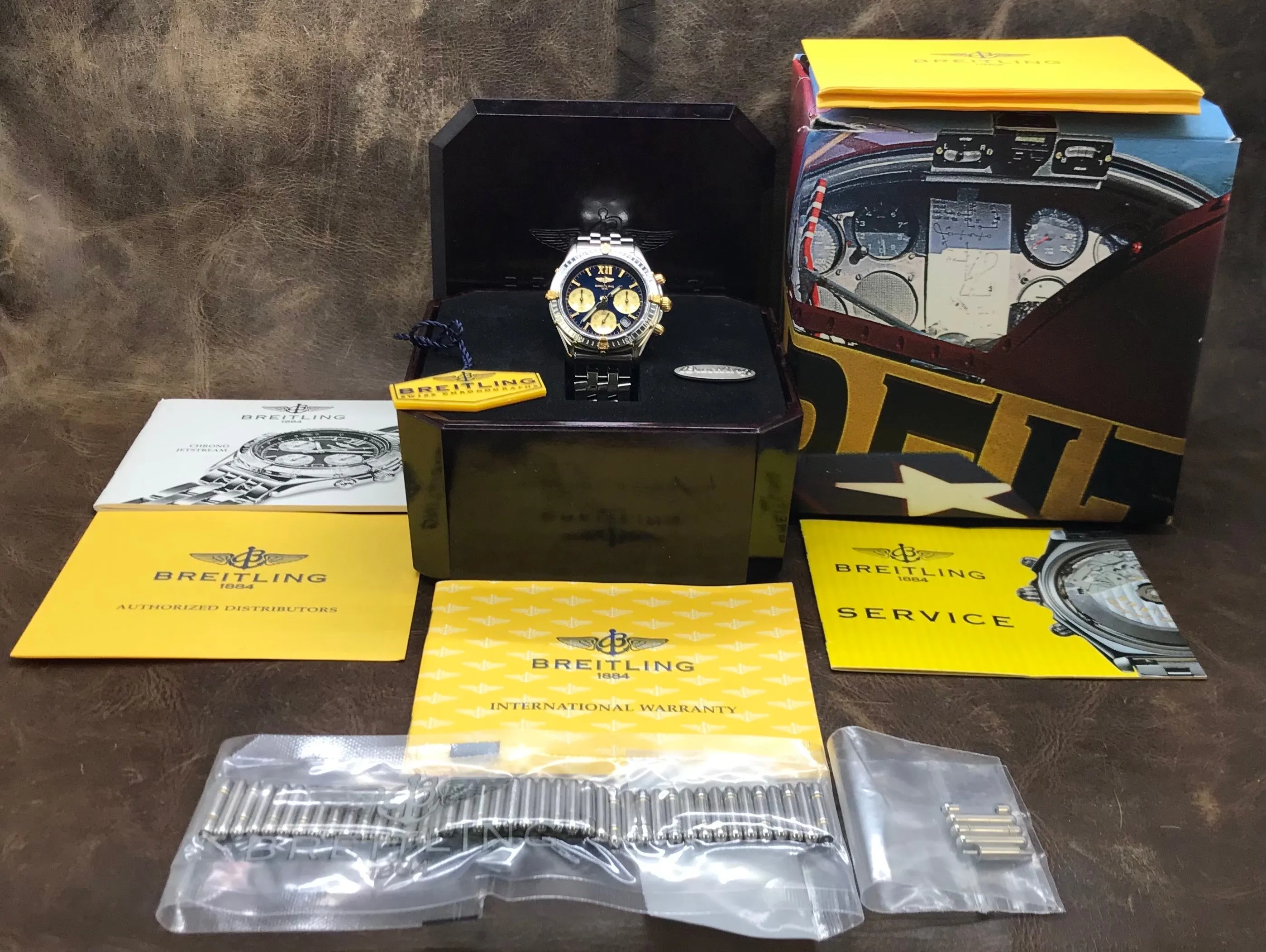 Breitling Jetstream Chronomat B55048 Blue Dial Quartz Men's Watch