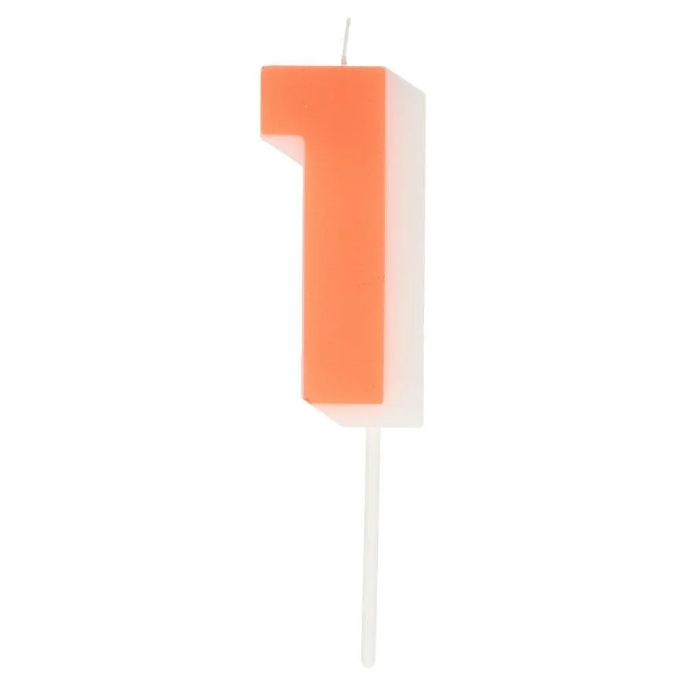 Brightly Colored Number Birthday Candle, Pick Your Number 0 Through 9