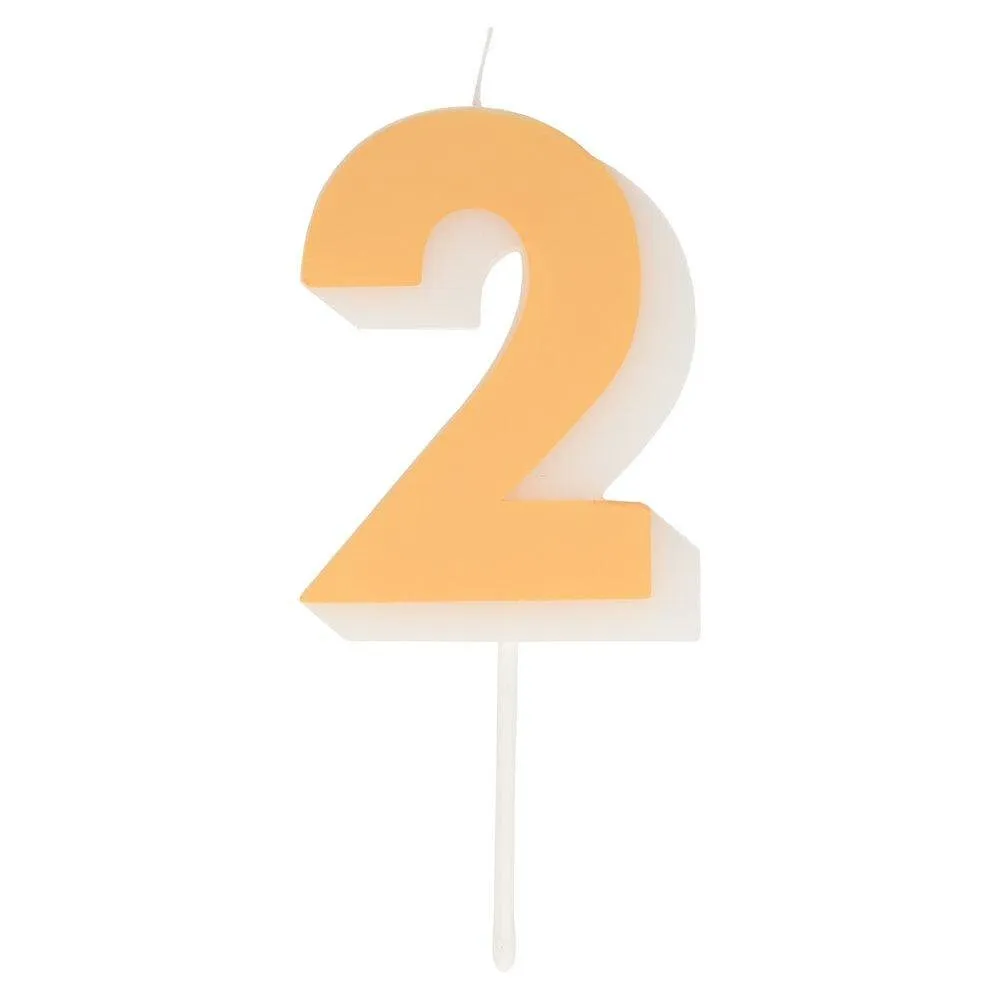 Brightly Colored Number Birthday Candle, Pick Your Number 0 Through 9