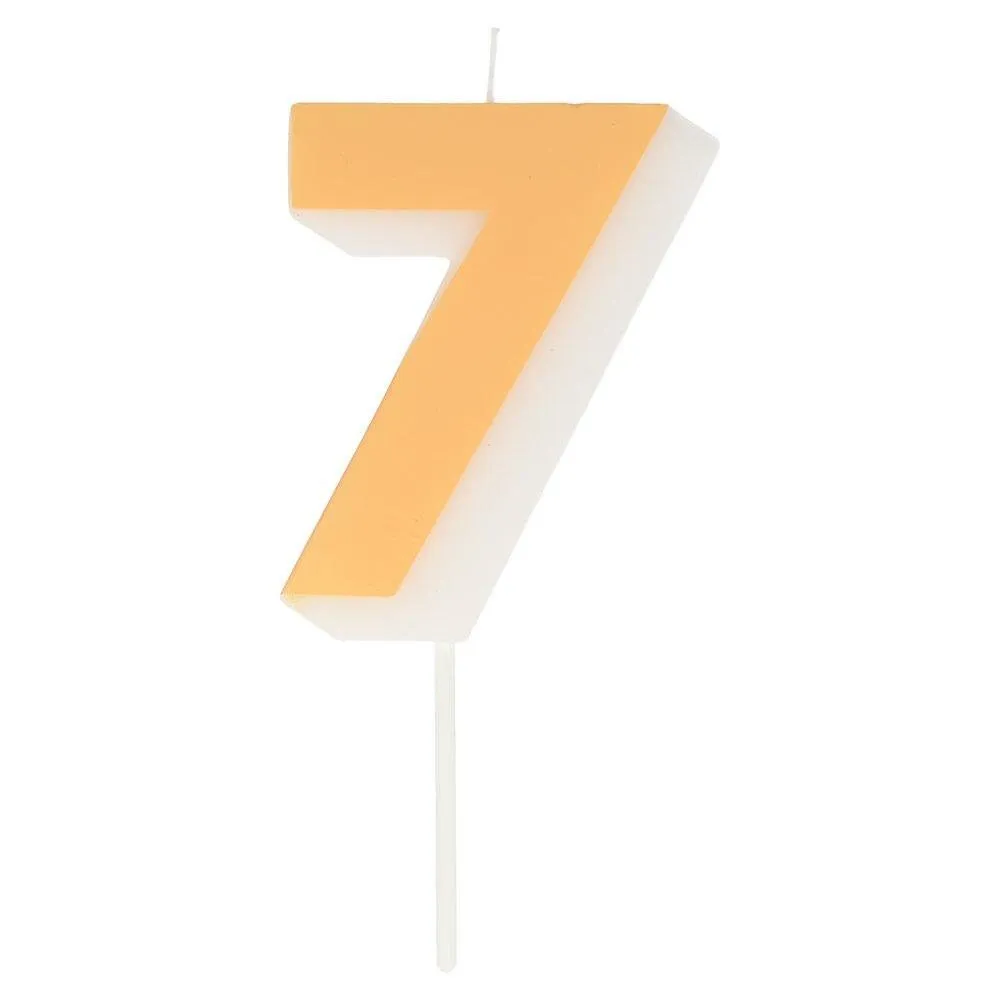 Brightly Colored Number Birthday Candle, Pick Your Number 0 Through 9