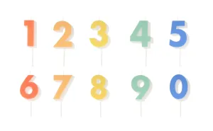 Brightly Colored Number Birthday Candle, Pick Your Number 0 Through 9