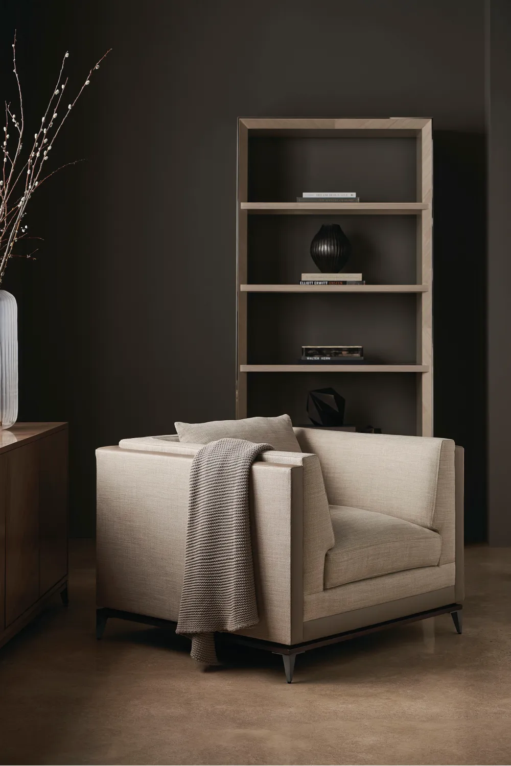 Bronze Glass Shelf Bookcase | Caracole High Rise