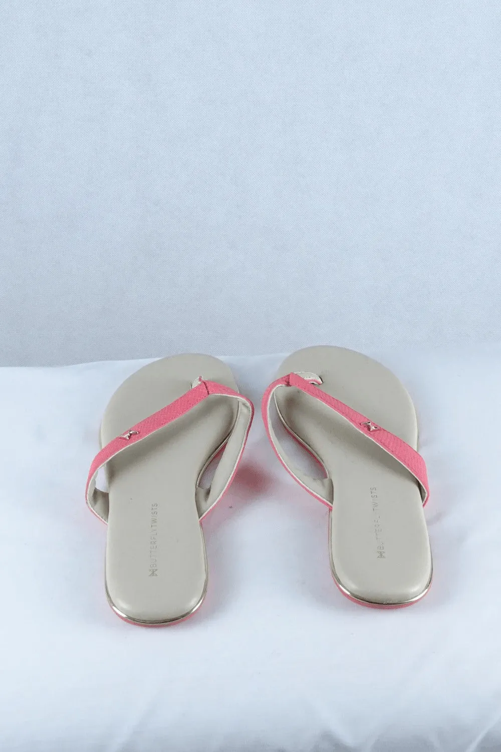 Butterfly Twists Coral Thongs 9.5 AU