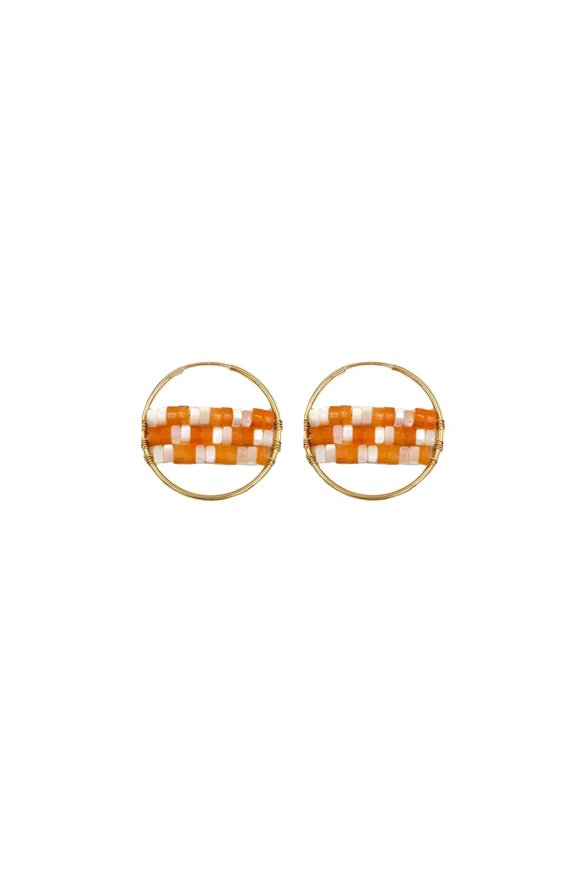 Checkered Bead Hoops