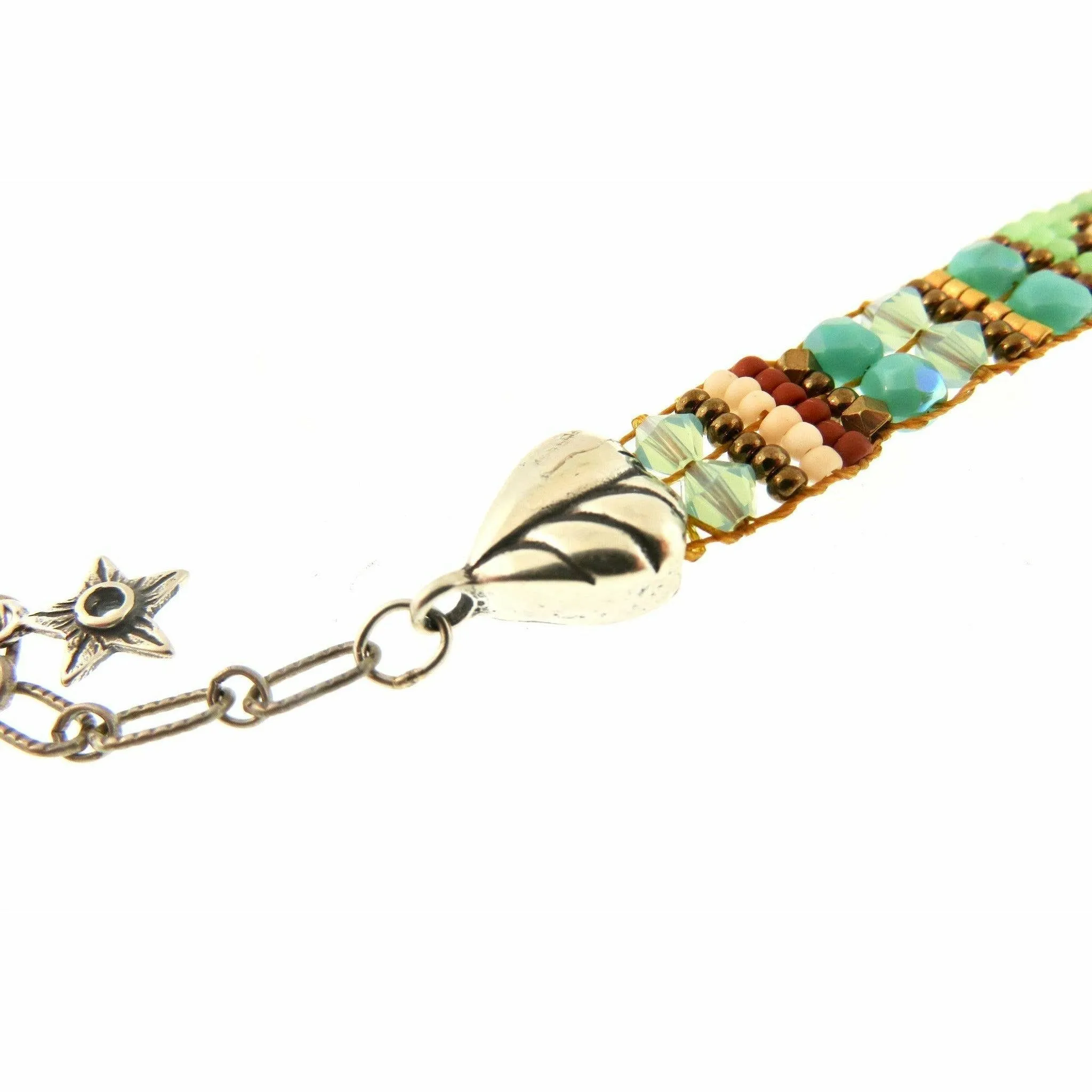 CHILI ROSE Mini Scroll Cinnamon Desert Green Turquoise Bracelet