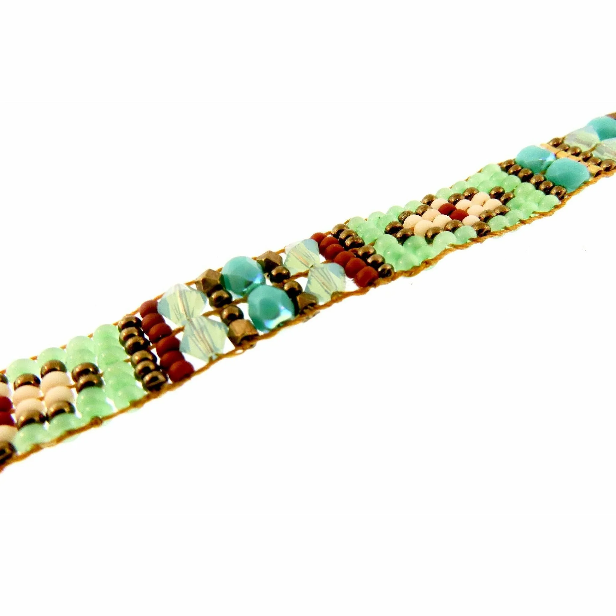 CHILI ROSE Mini Scroll Cinnamon Desert Green Turquoise Bracelet