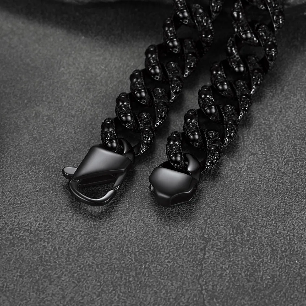 Chunky Heavy Skull Cuban Chain Bracelet for Men