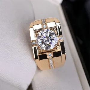 Classic High Carbon Men'S Finger Ring Imitation Gold Plating Domineering Wedding Ring