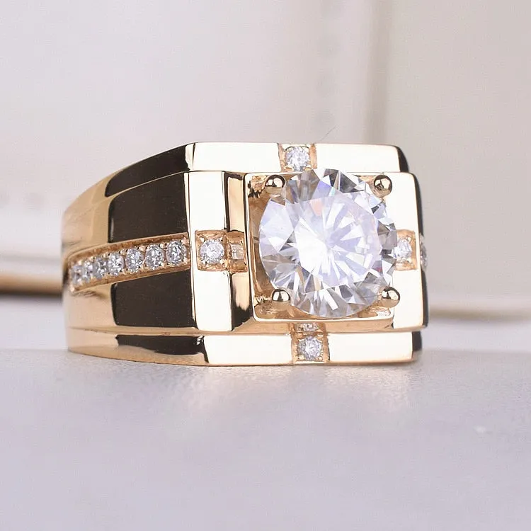 Classic High Carbon Men'S Finger Ring Imitation Gold Plating Domineering Wedding Ring