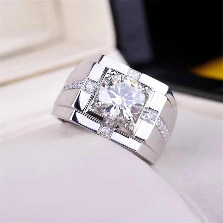 Classic High Carbon Men'S Finger Ring Imitation Gold Plating Domineering Wedding Ring