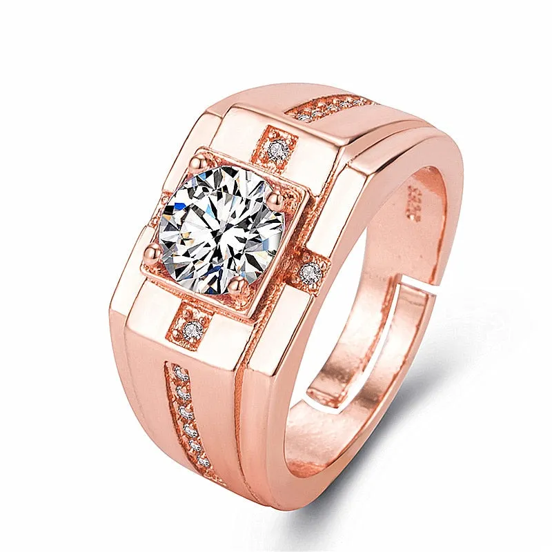 Classic High Carbon Men'S Finger Ring Imitation Gold Plating Domineering Wedding Ring