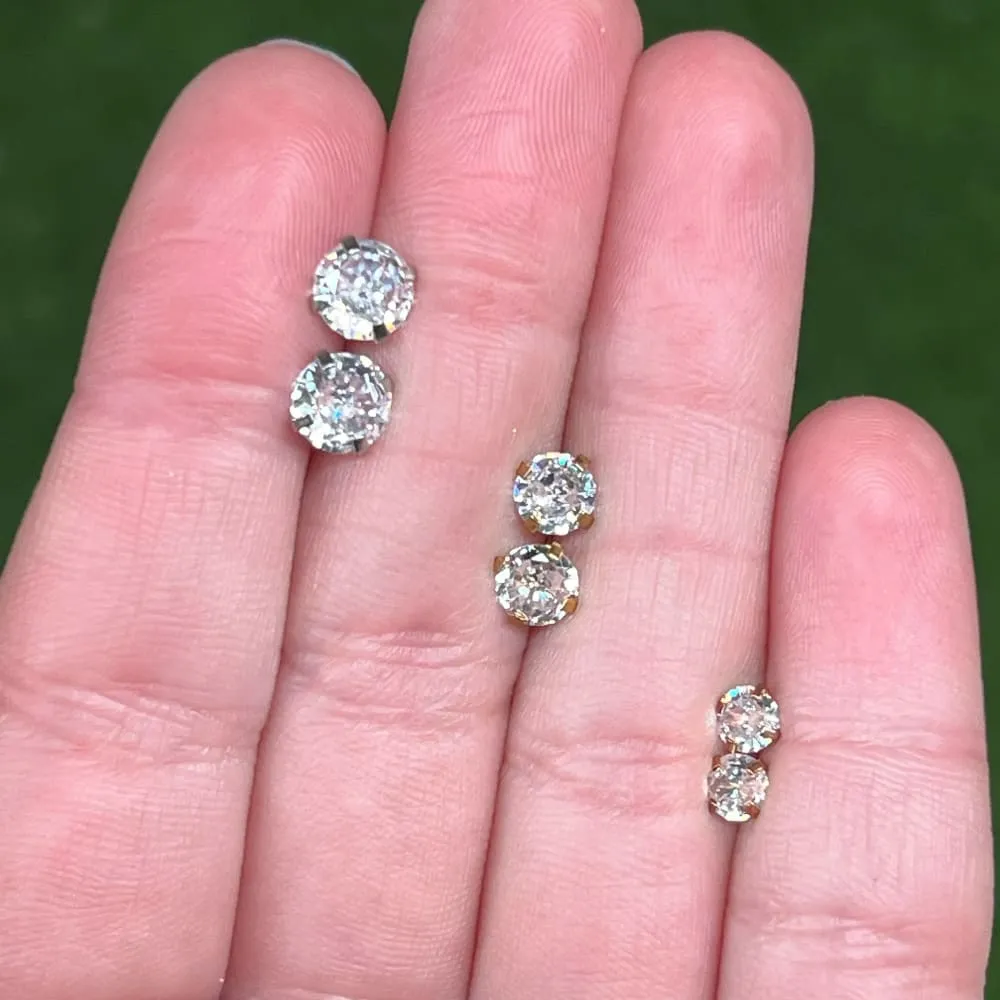 Clear Quartz Stud Earrings