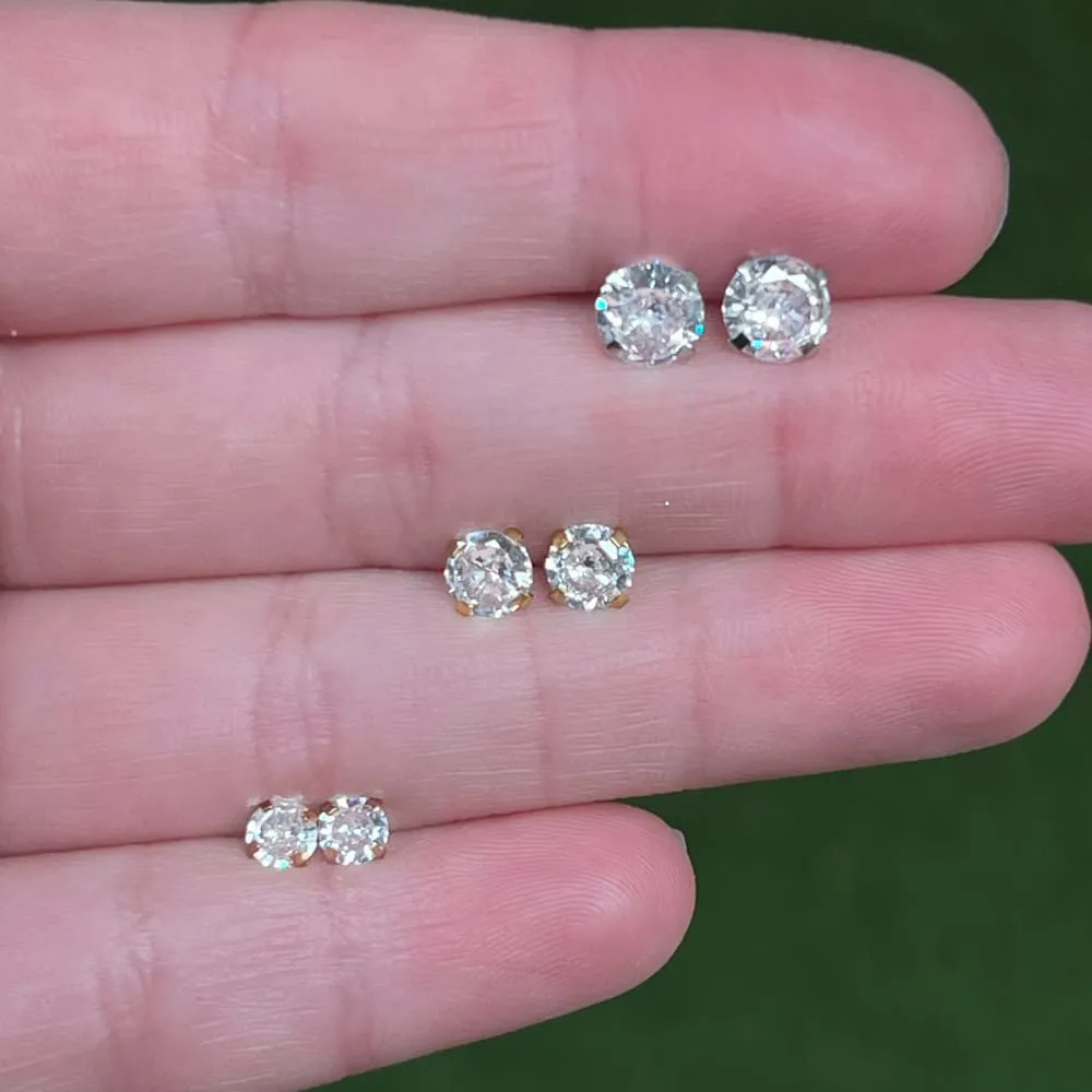 Clear Quartz Stud Earrings