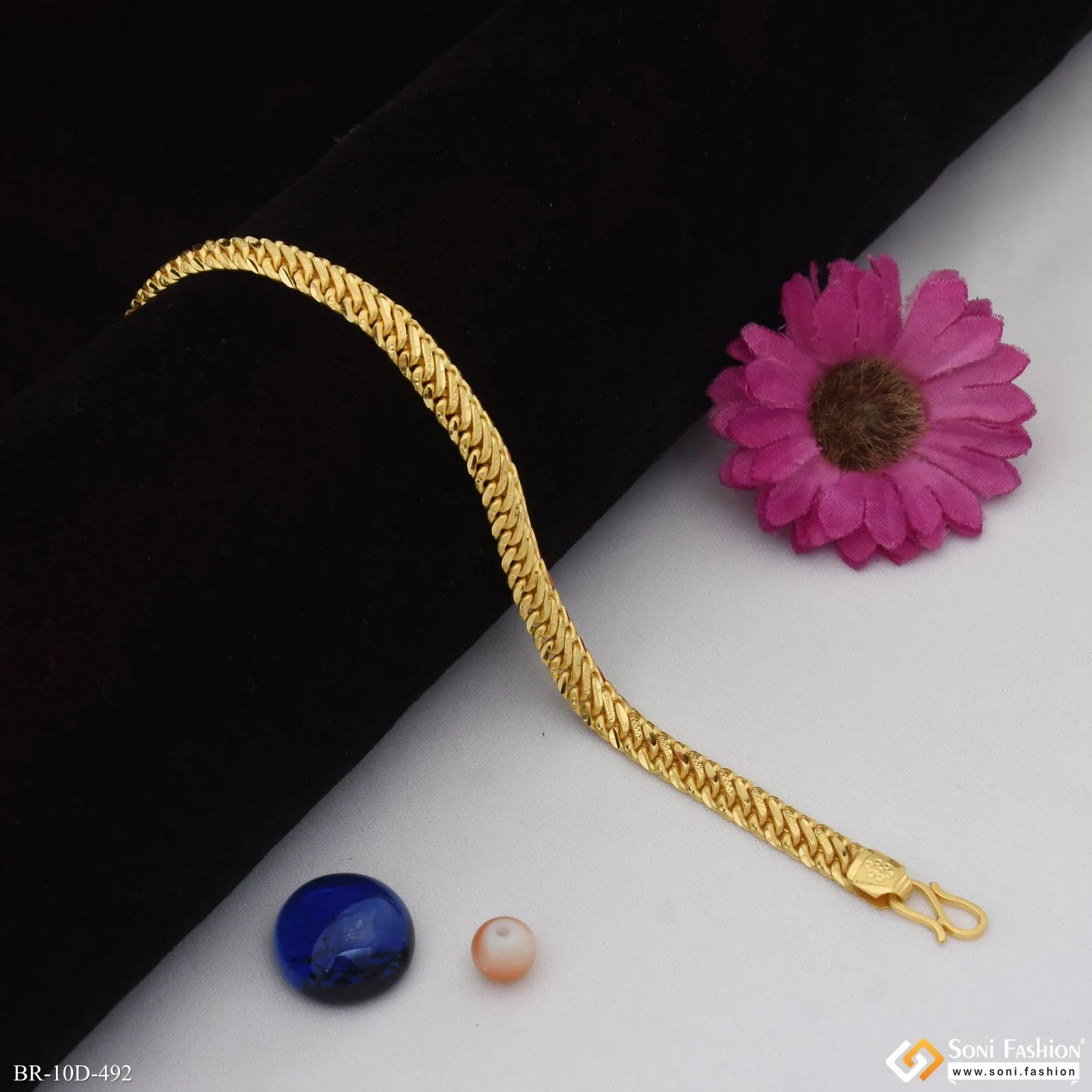 Cool Design Gold Plated Link Bracelet for Men - Style D492