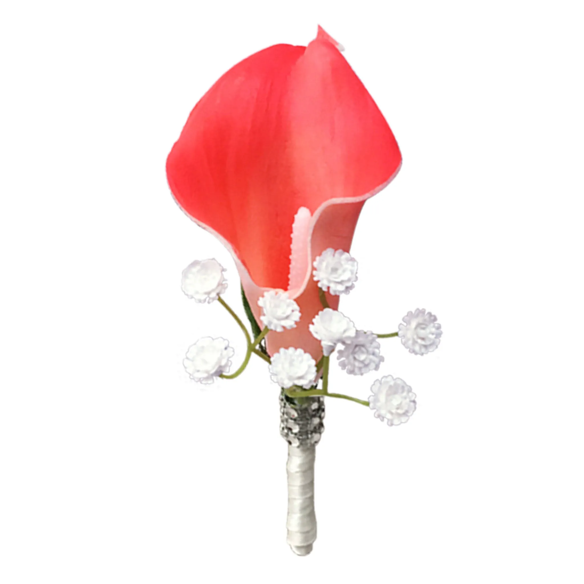 Coral and Navy Wedding Flowers Bridal Bridesmaids Bouquets Corsages