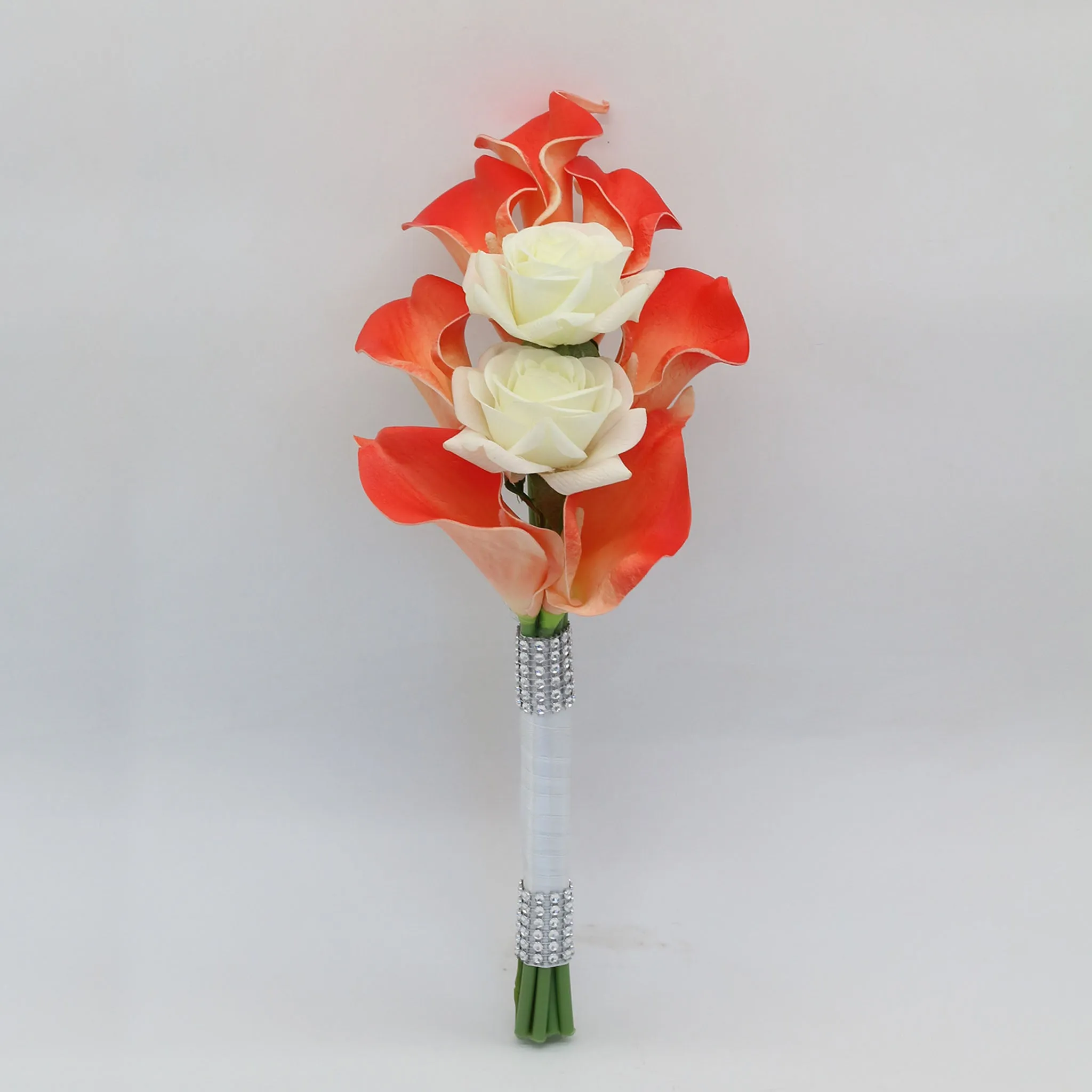 Coral and Navy Wedding Flowers Bridal Bridesmaids Bouquets Corsages