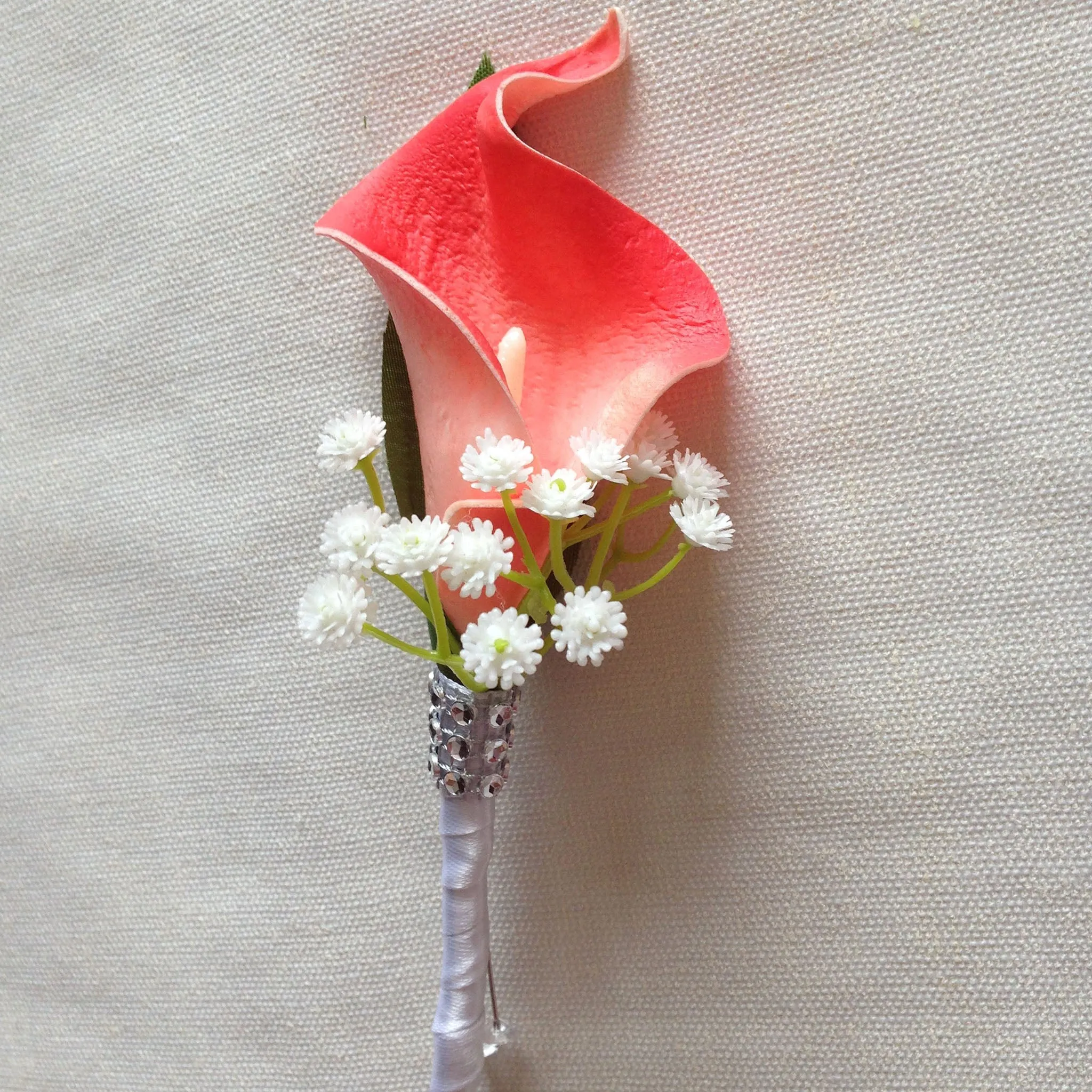 Coral and Navy Wedding Flowers Bridal Bridesmaids Bouquets Corsages