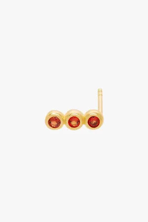 Coral stud earring gold plated