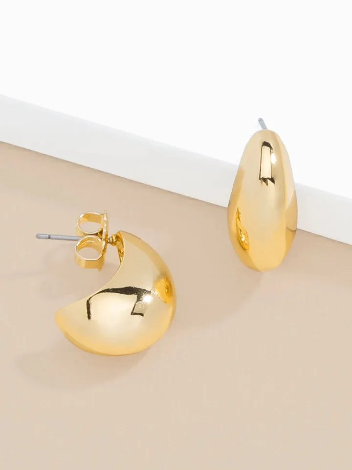 Crescent Shaped Stud Earring