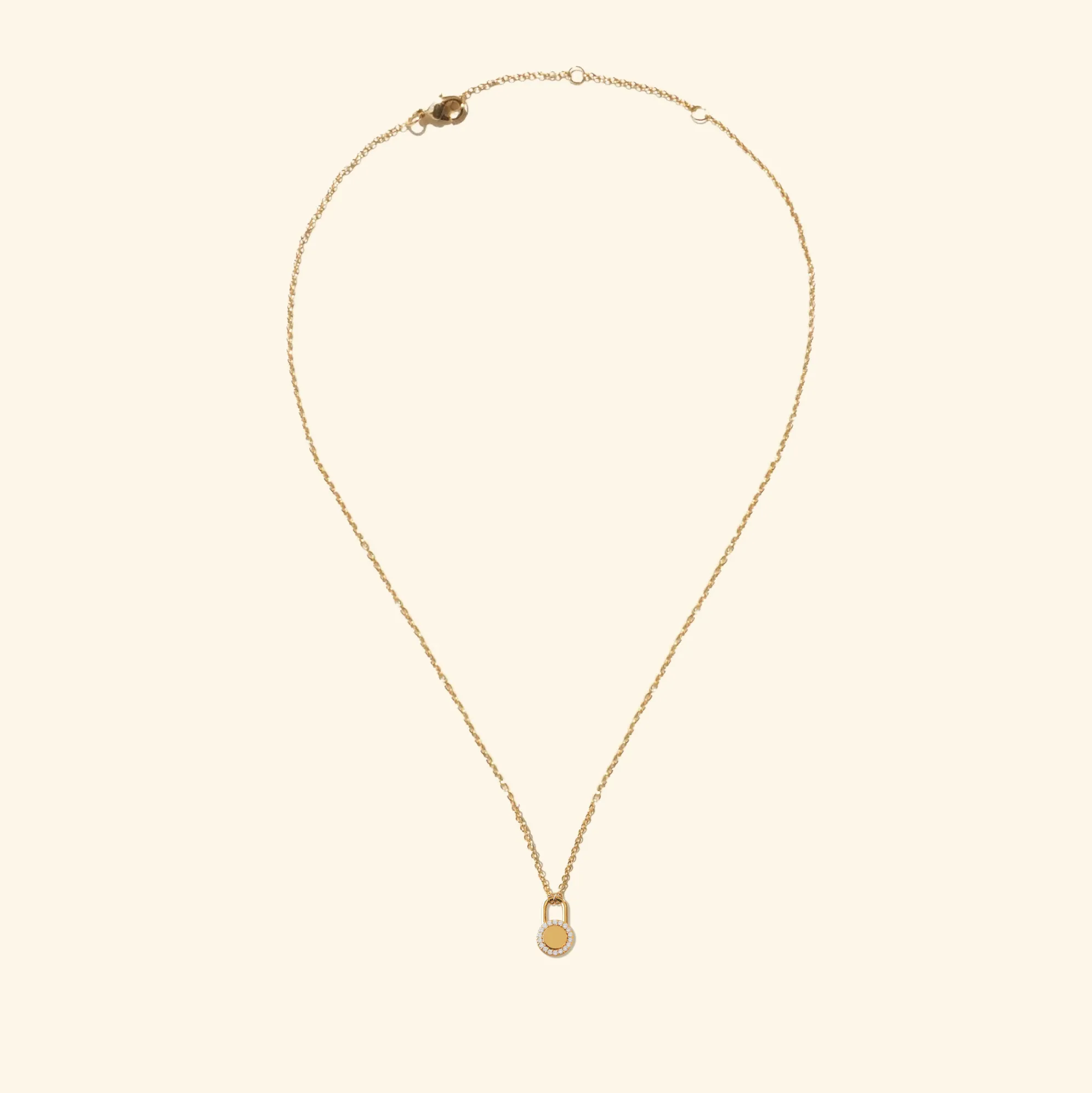 Crystal Circle Lock Necklace