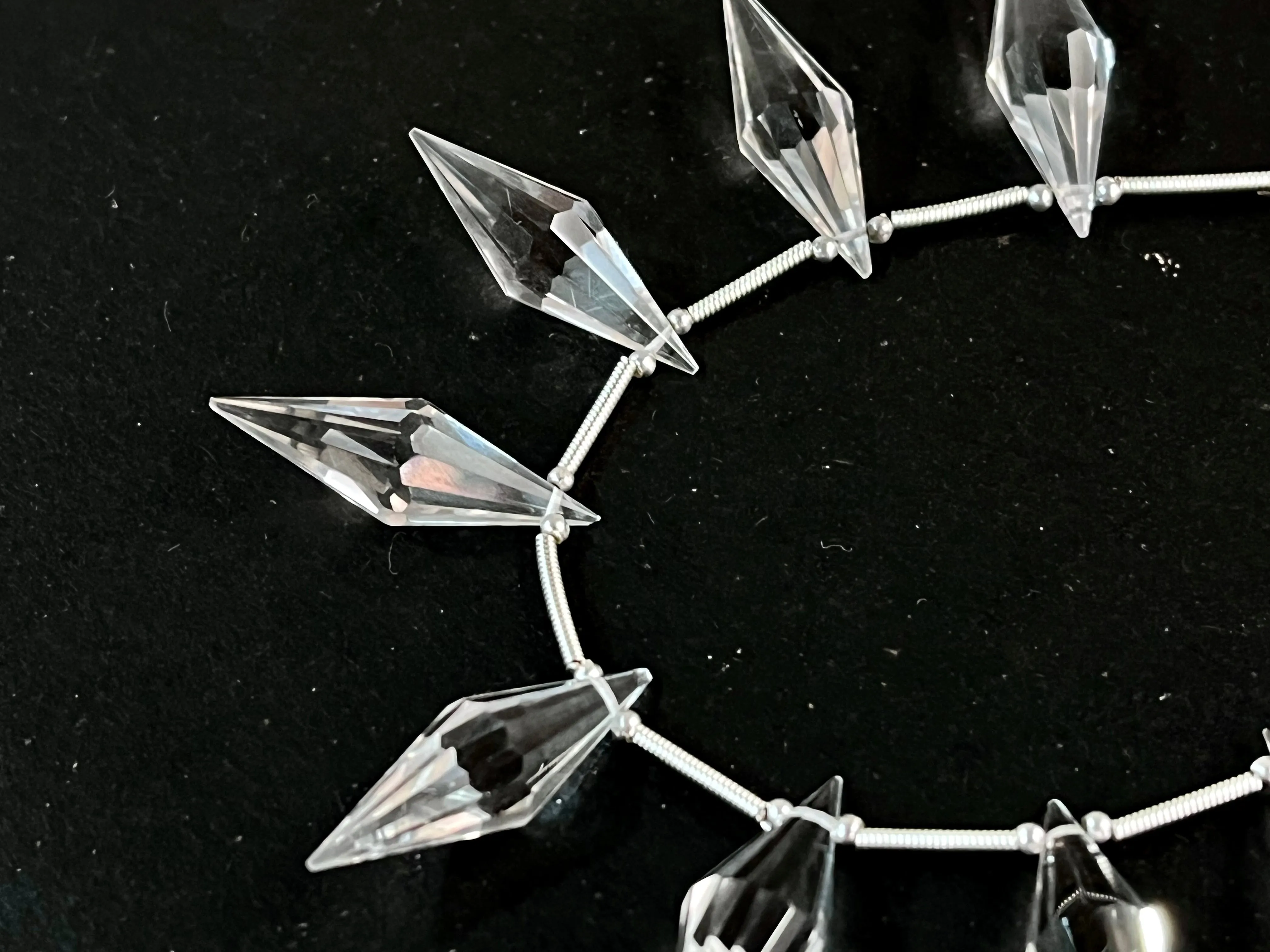 Crystal Quartz faceted pointed Drops