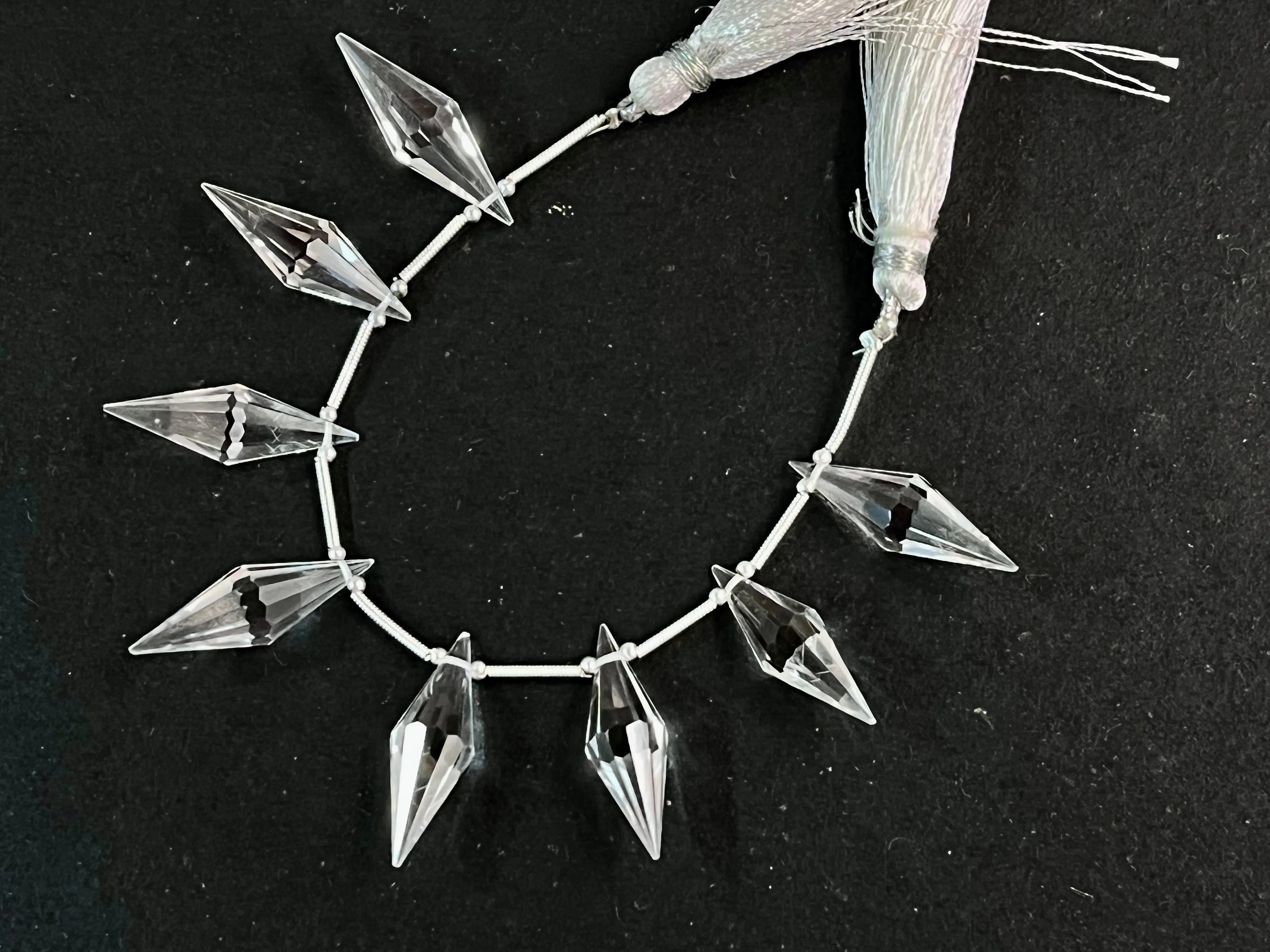 Crystal Quartz faceted pointed Drops