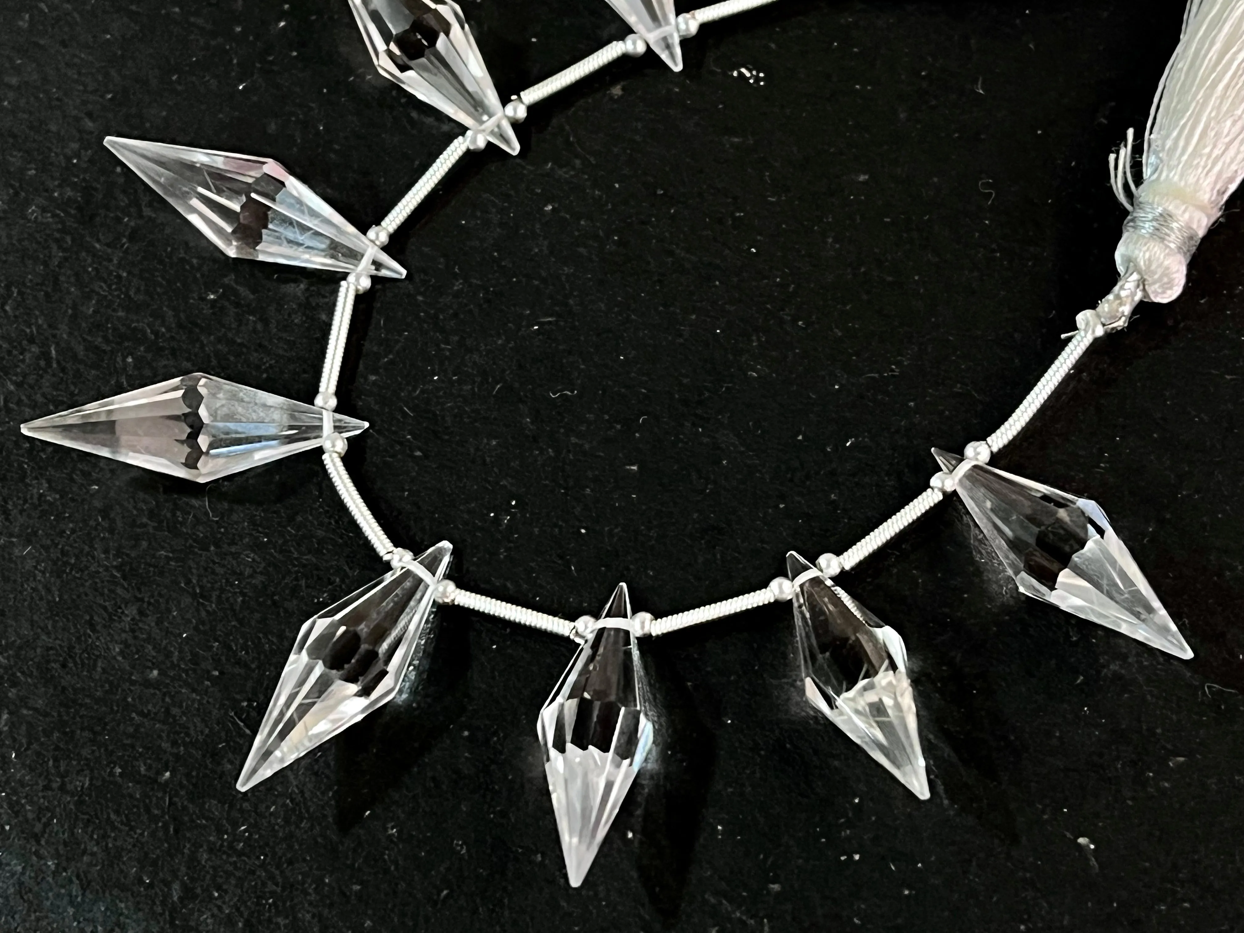 Crystal Quartz faceted pointed Drops