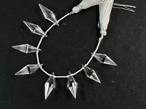 Crystal Quartz faceted pointed Drops