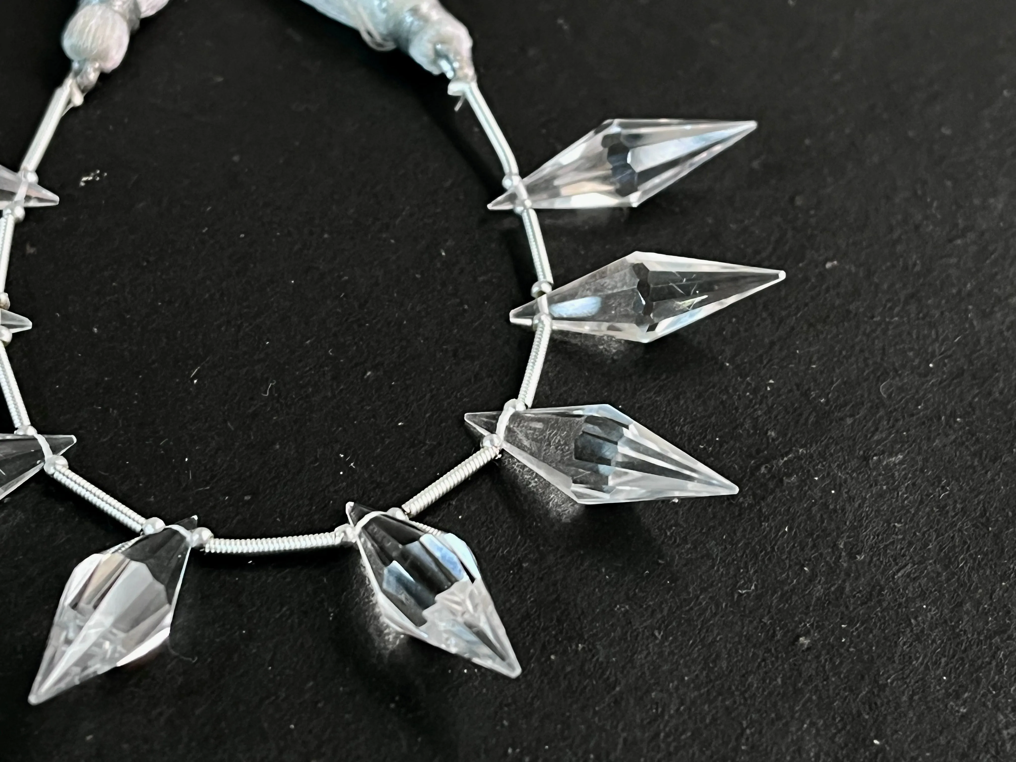 Crystal Quartz faceted pointed Drops