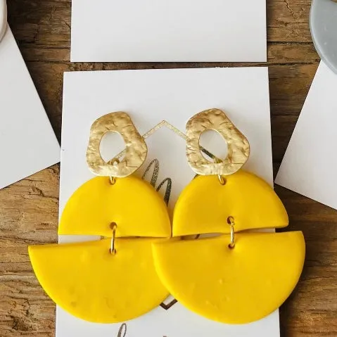 Double Semi Circle Clay earrings