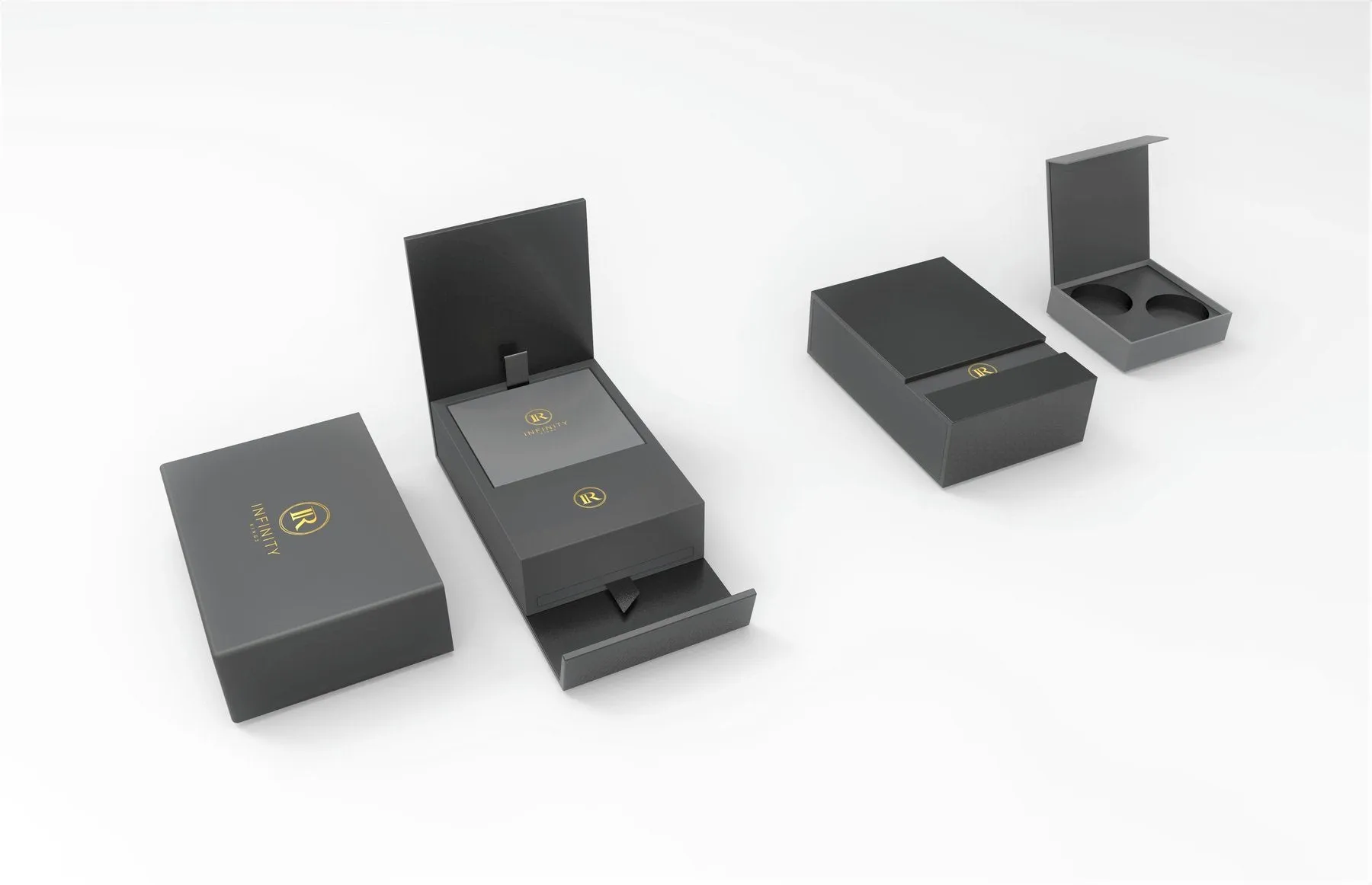 Double Tantalum Centre Wedding Ring