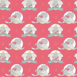 Dumbo the Flying Elephant on Coral Fabric to sew