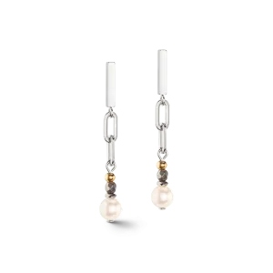 Earrings Classic Layer silver-grey