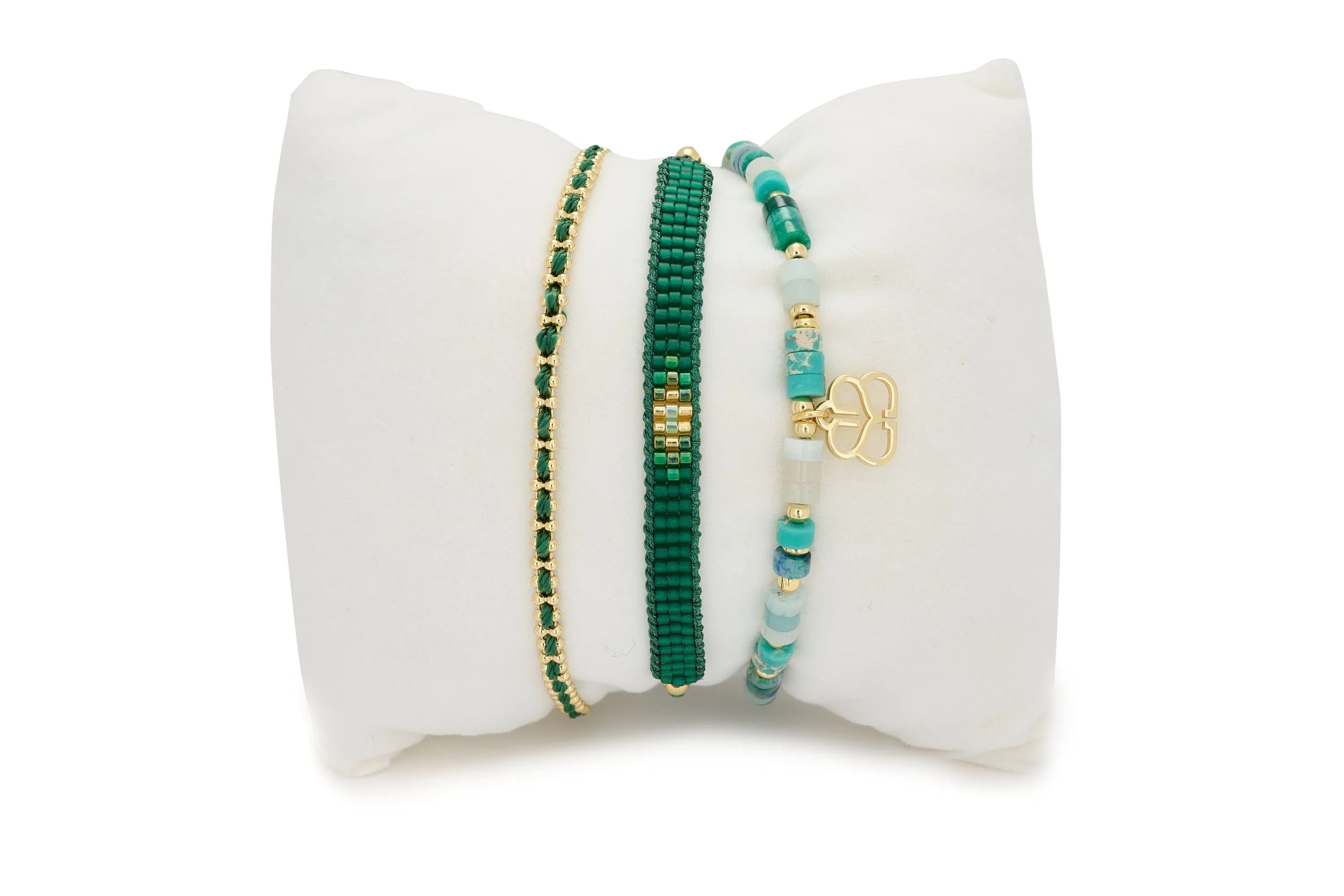 Eden 3 Layer Gemstone Bracelet Stack