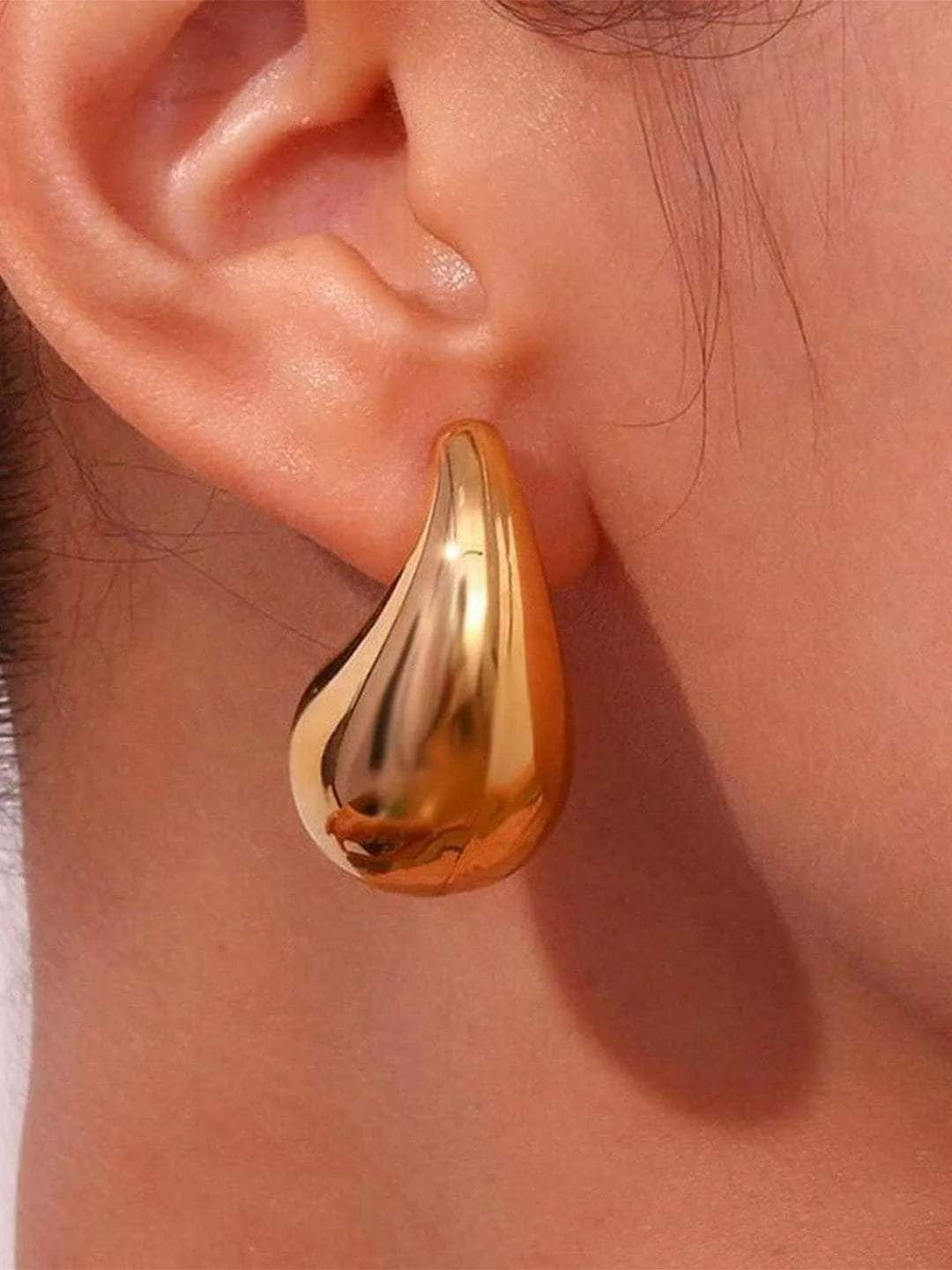 Eggplant Earrings Gold