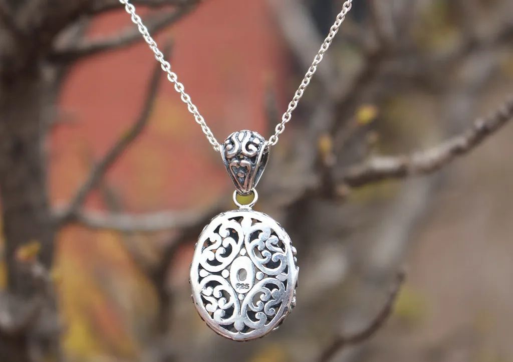 Elegant Rainbow Moonstone Flower Carving Sterling Silver Pendant