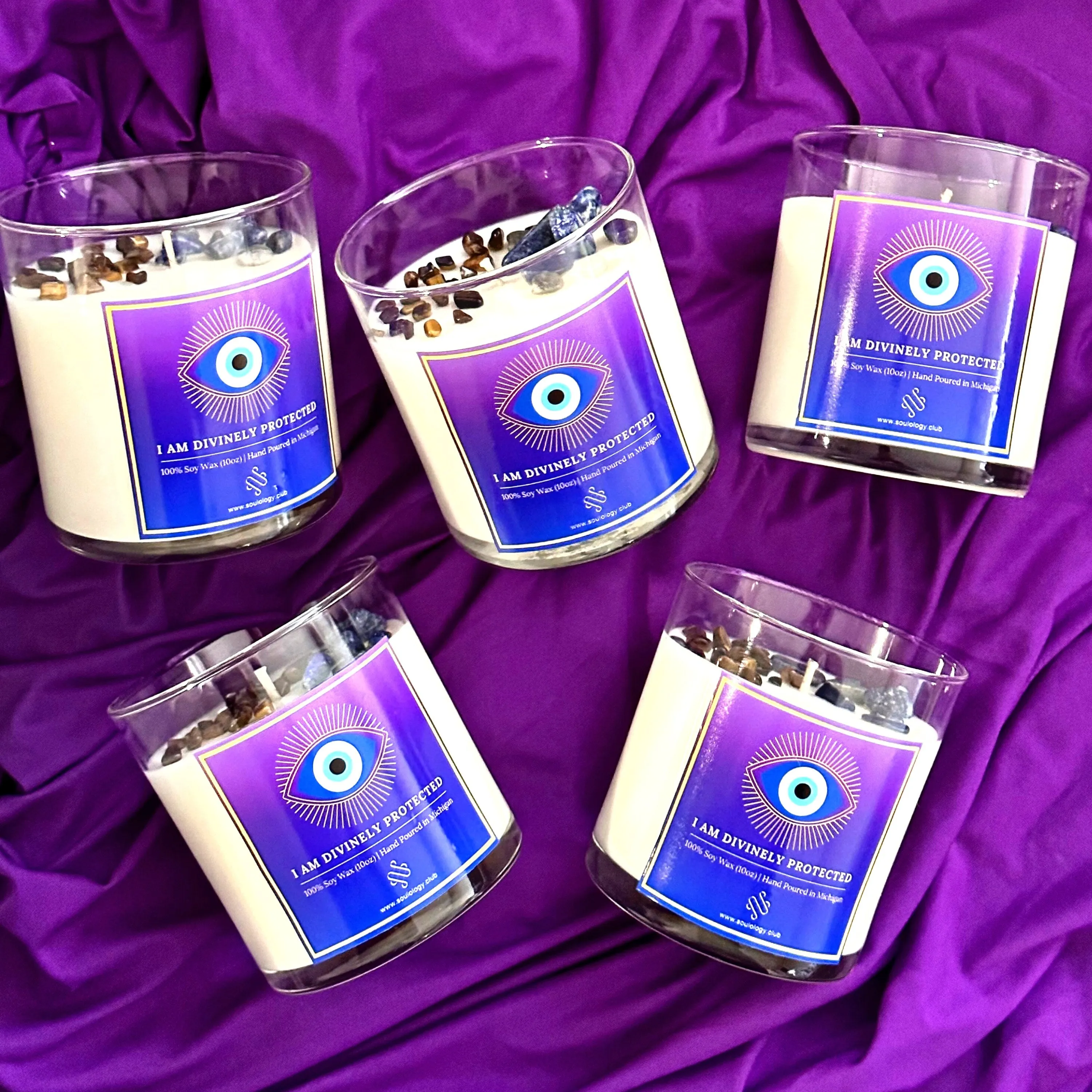 Evil Eye Crystal Candle - Protection