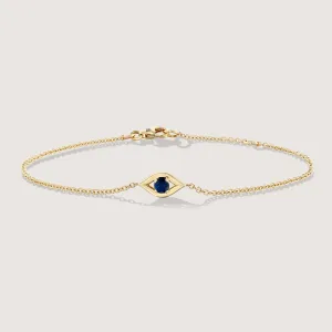 Evil Eye Gold Bracelet Sapphire