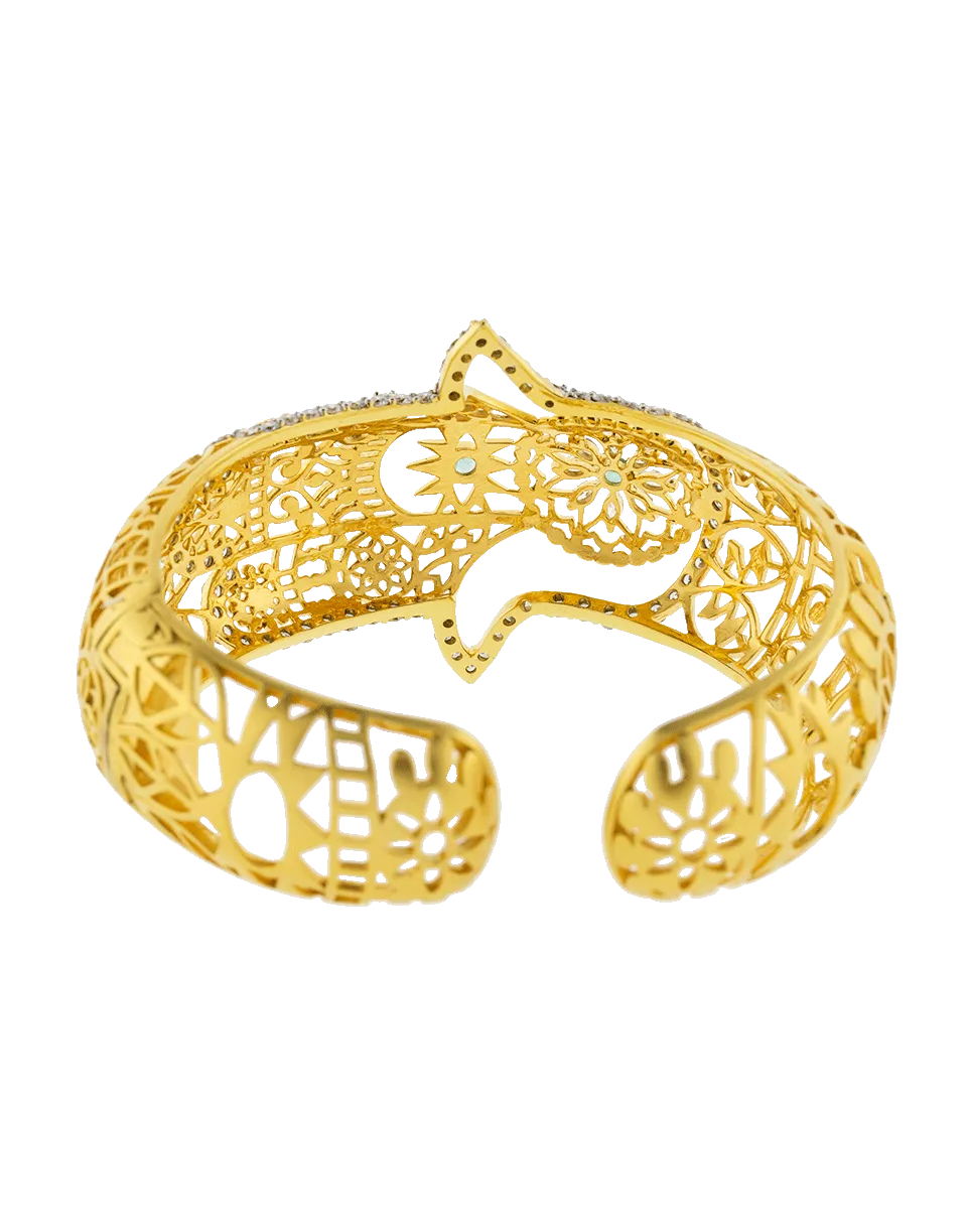 Filigree Hamsa Hinged Cuff Set
