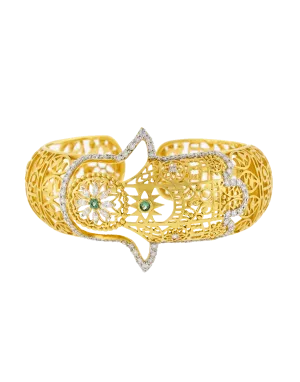 Filigree Hamsa Hinged Cuff Set