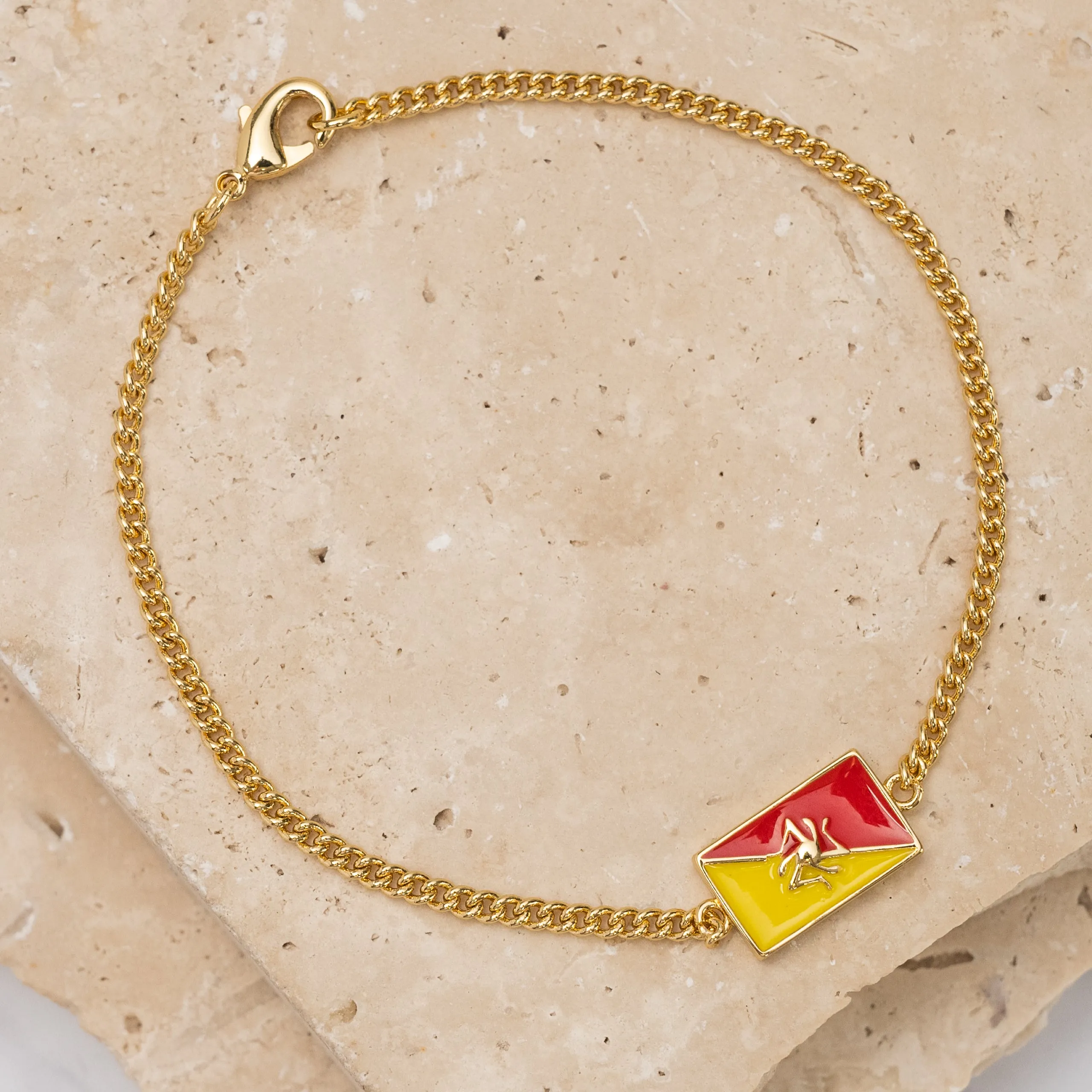 Flag 14k gold plated Bracelet -Sicilian