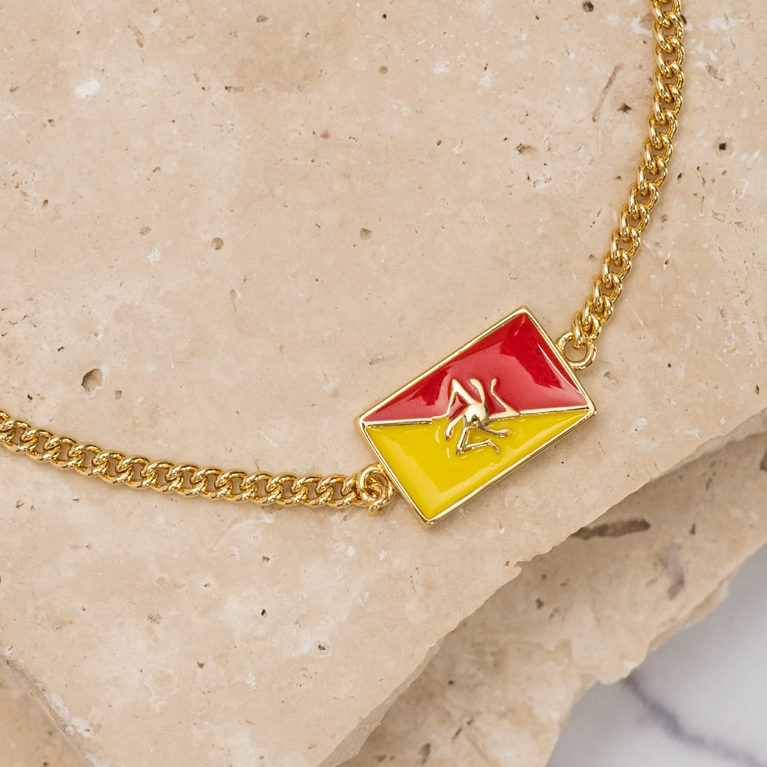 Flag 14k gold plated Bracelet -Sicilian