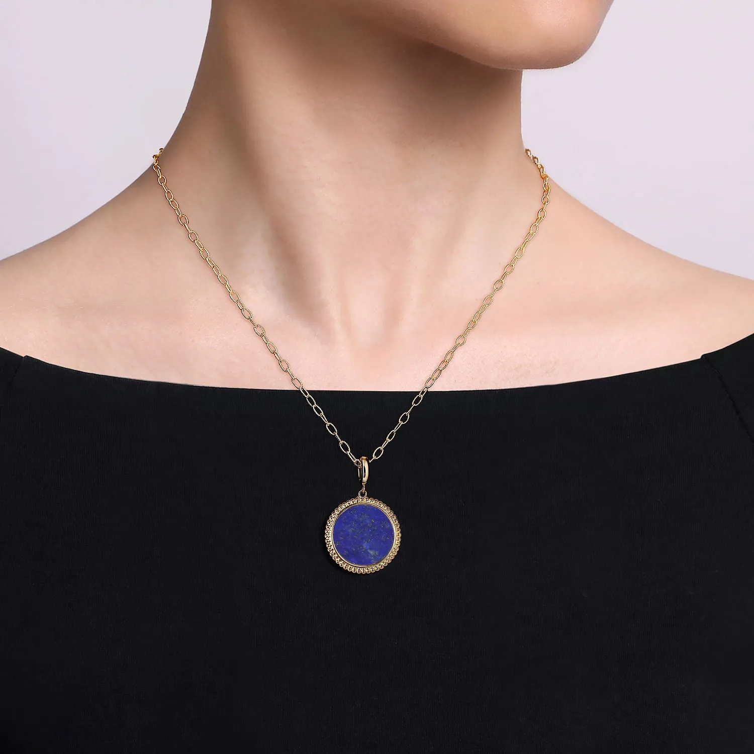 Gabriel & Co. Yellow Gold Lapis Pendant PT6617Y4JLP