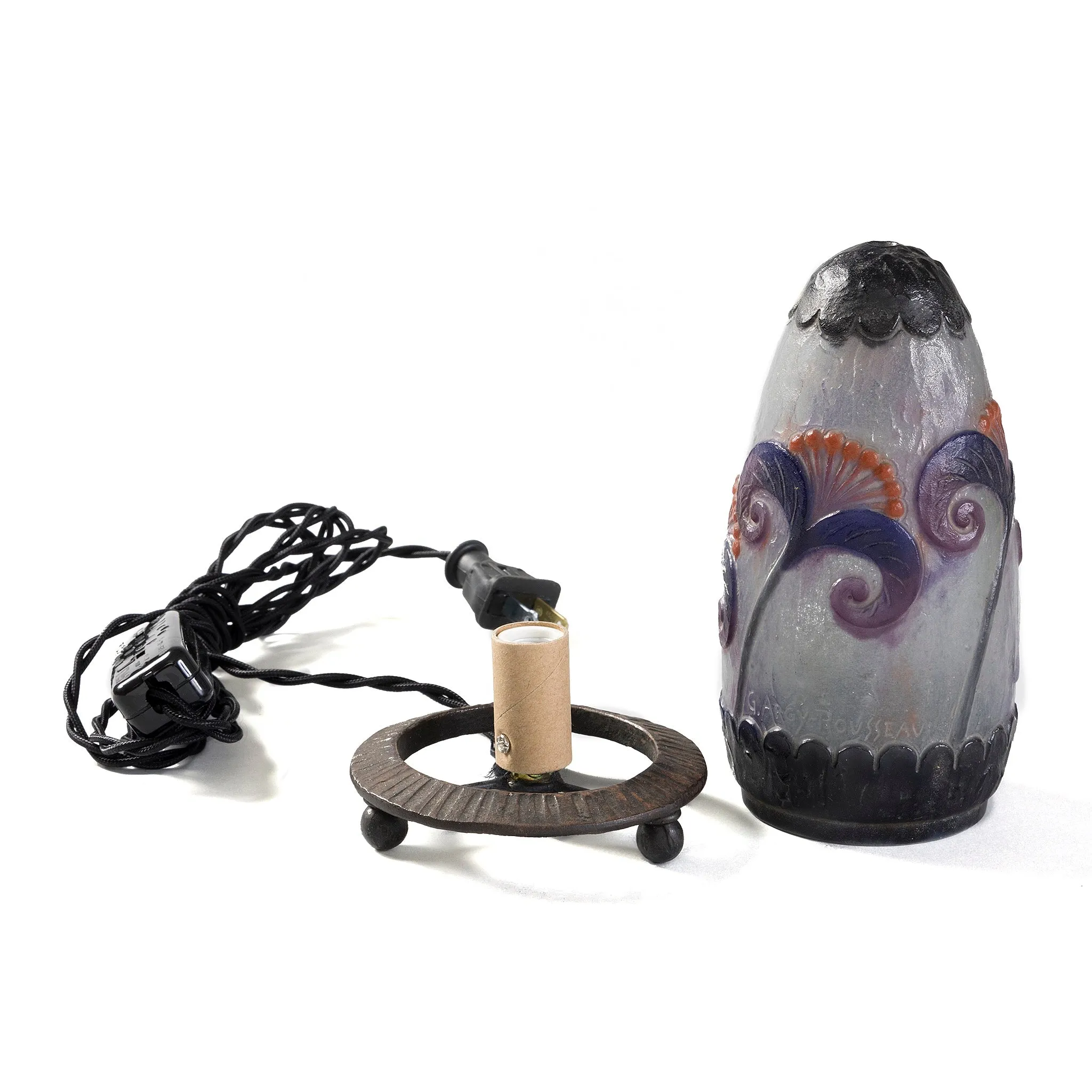 Gabriel Argy-Rousseau Pâte de Verre "Papyrus" Night Light