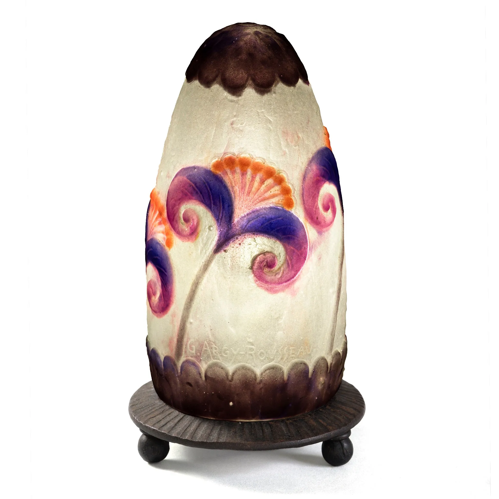 Gabriel Argy-Rousseau Pâte de Verre "Papyrus" Night Light