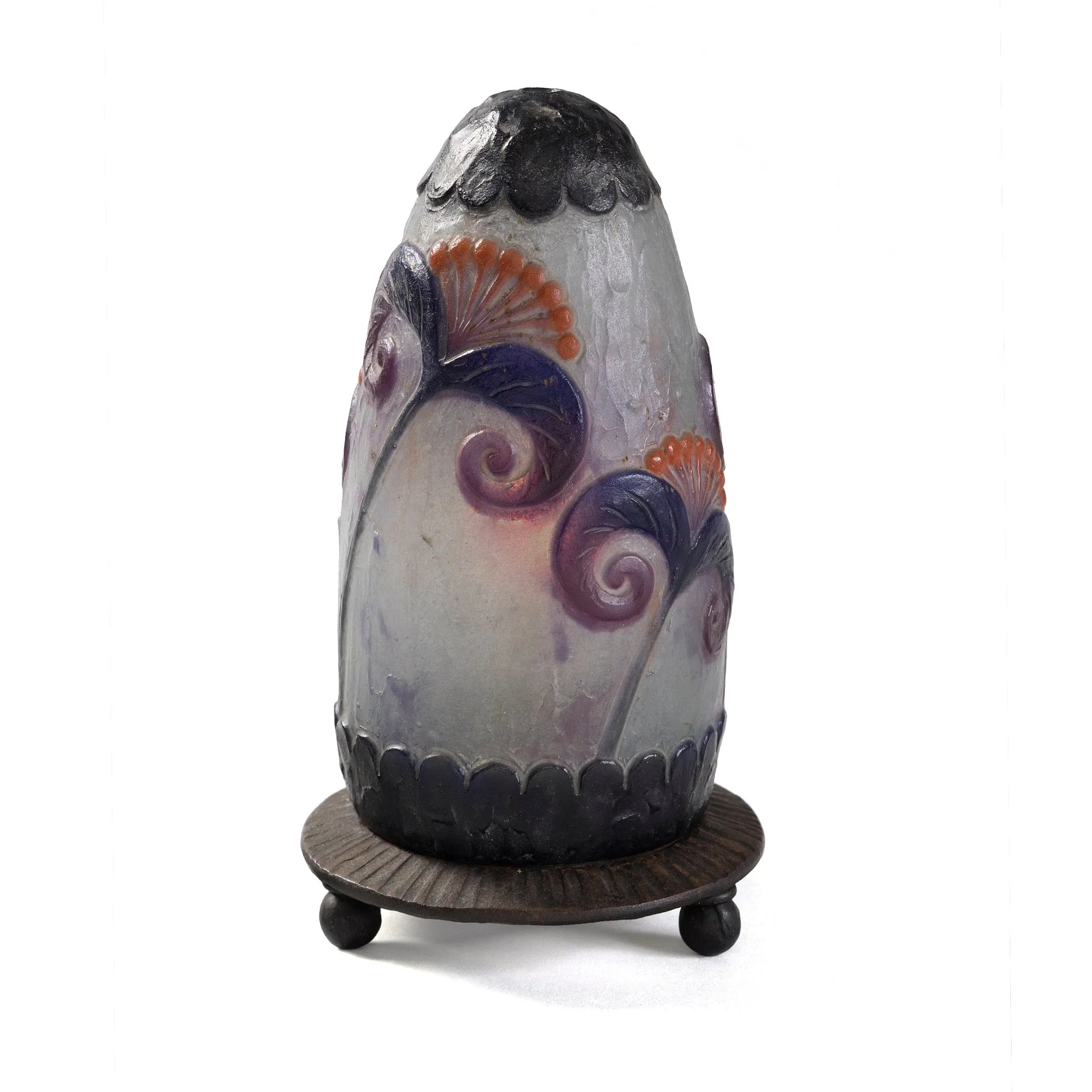Gabriel Argy-Rousseau Pâte de Verre "Papyrus" Night Light